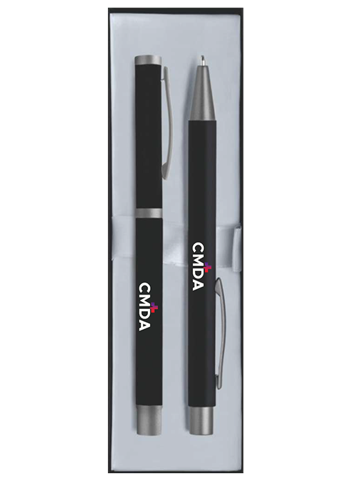 CMDA Branded Bowie Softy Ballpoint & Rollerball Gift Set